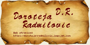 Doroteja Radmilović vizit kartica